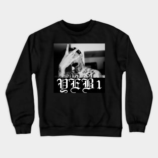 Yeb1 Art Chicano Clothing Mexican Design Tattoo style White ink Crewneck Sweatshirt